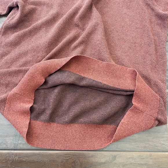 JOS A BANK RESERVE Men's Cashmere Blend Mock Neck Sweater Rust Black Sz Large - Picture 3 of 12